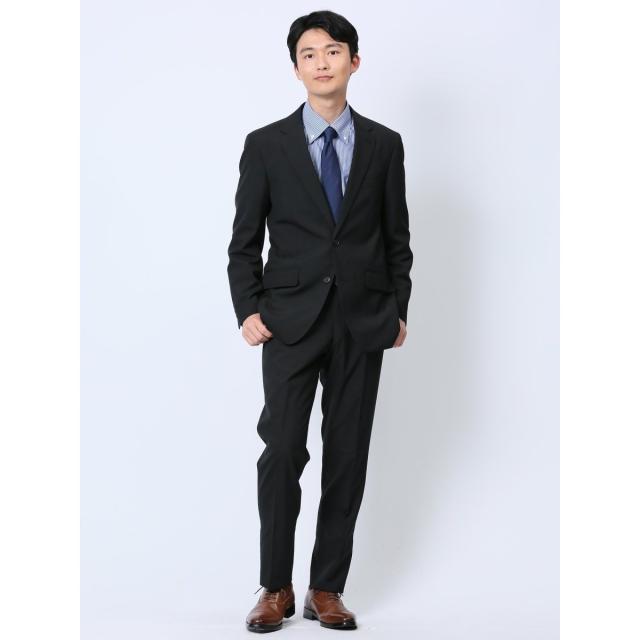 タカキュー（TAKA−Q）/【ウール混 パンツウォッシャブル】タカキュー 2ボタン2ピース セットアップスーツ ストライプ黒