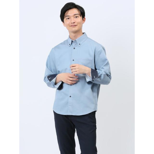 タカキュー（TAKA−Q）/タカキュー ストレッチ シャンブレー ボタンダウン長袖シャツの通販は