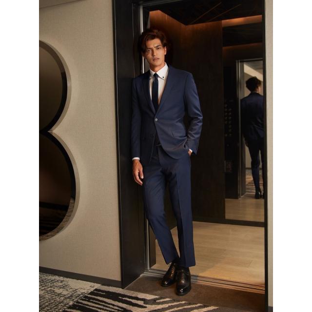 タカキュー（TAKA−Q）/【ストレッチ ウォッシャブル】タカキュー 2ボタン2ピース ビジネスセットアアップスーツ ピンヘッド