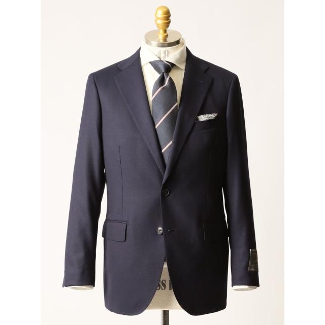 タカキュー（TAKA−Q）/スーティスト ウール100％ 2ボタンジャケット ホップサック紺