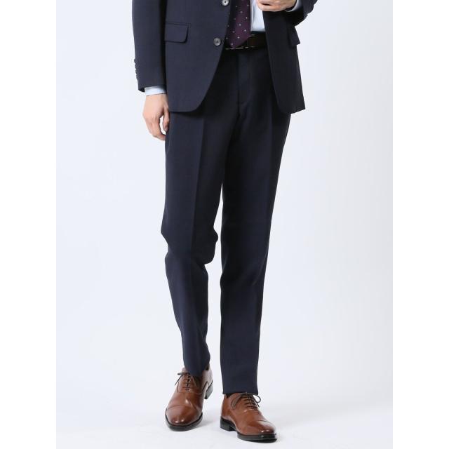 タカキュー（TAKA−Q）/タカキュー Woolen Tec On ノータックビジネスパンツ チェック紺