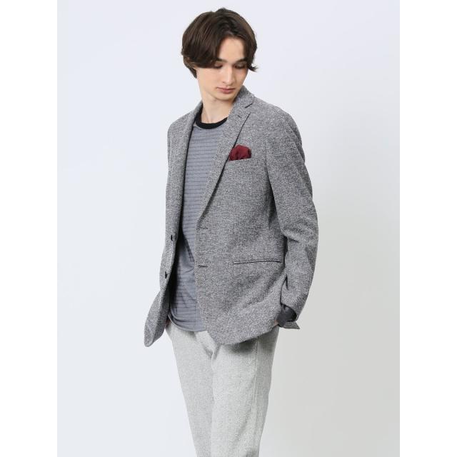 タカキュー（TAKA−Q）/レノマ オム ストレッチニット 2ボタンジャケット シロ×クロの通販は