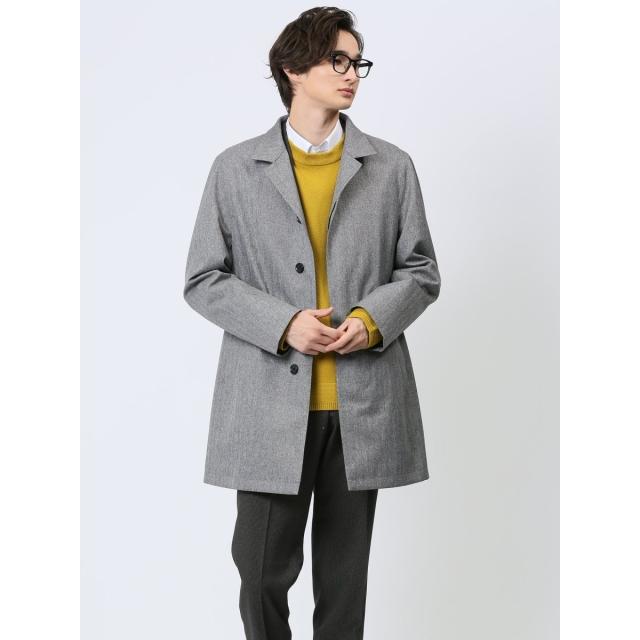 タカキュー（TAKA−Q）/【 防風 】ウィングカラーコート へリンボンライトグレー