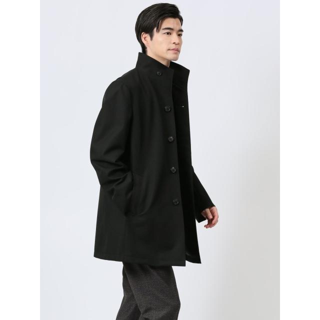 タカキュー（TAKA−Q）/【撥水　防風】イタリアンカラーコート ホップサック黒の通販は