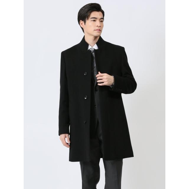 タカキュー（TAKA−Q）/【アンゴラ混】レノマ オム ウール スタンドコート 無地黒