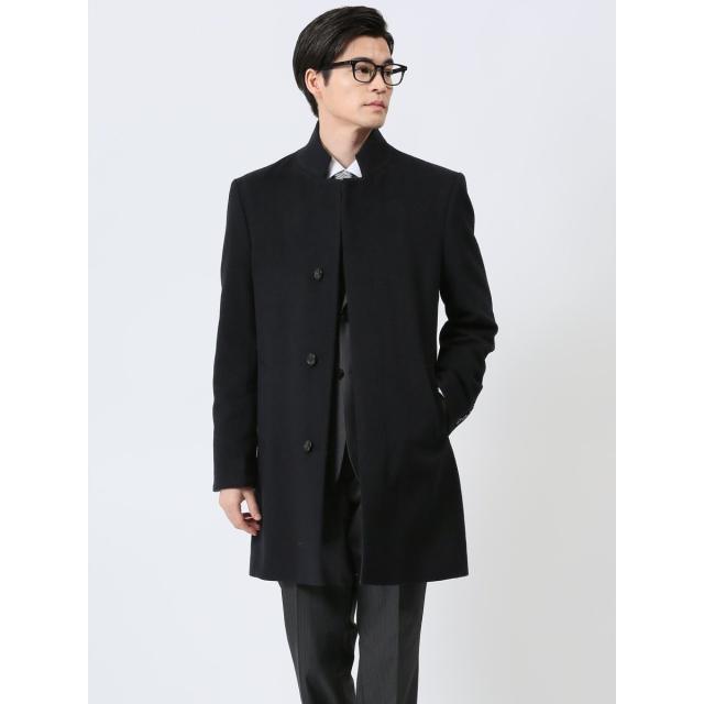 タカキュー（TAKA−Q）/【カシミヤ混】レノマ オム カシミヤ混ウール スタンドコート 無地紺の通販は 31,900円