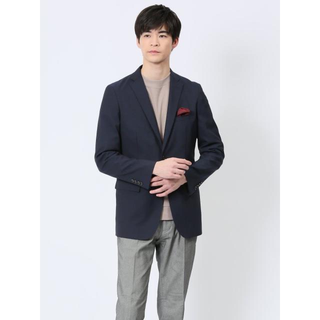 タカキュー（TAKA−Q）/【表地ストレッチ】レノマ オム ウール混ストレッチ 2ボタンジャケット 紺
