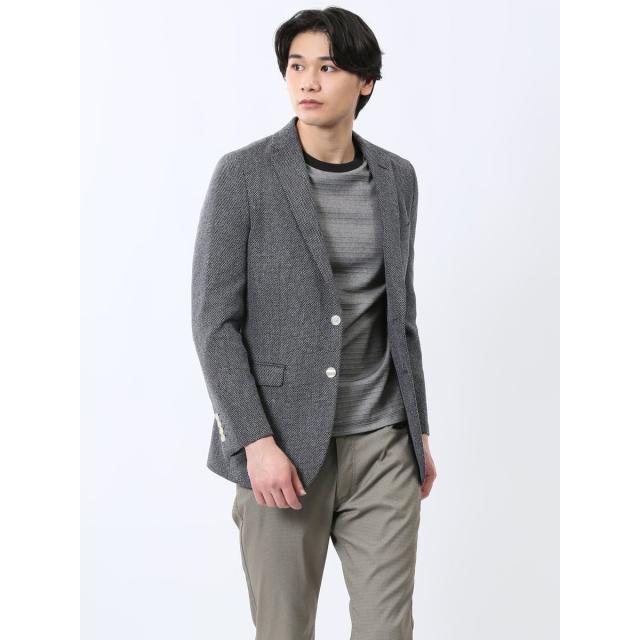 タカキュー（TAKA−Q）/レノマ オム からみニット 2ボタンジャケット 紺