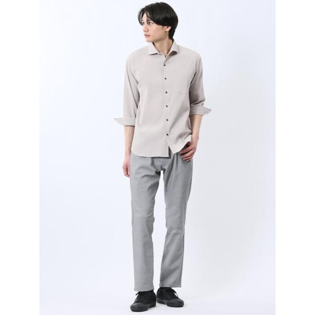 タカキュー（TAKA−Q）/m．f．エディトリアル ふくれチェック カッタウェイカラー7分袖シャツ_6