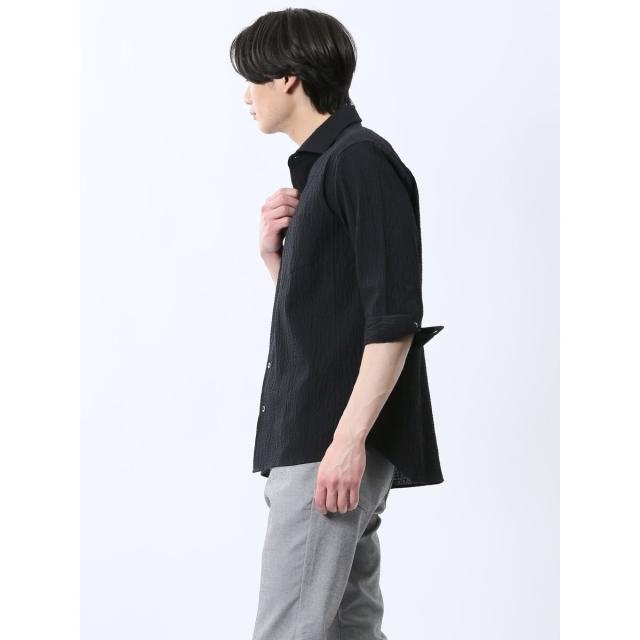 タカキュー（TAKA−Q）/m．f．エディトリアル ふくれチェック カッタウェイカラー7分袖シャツ_12