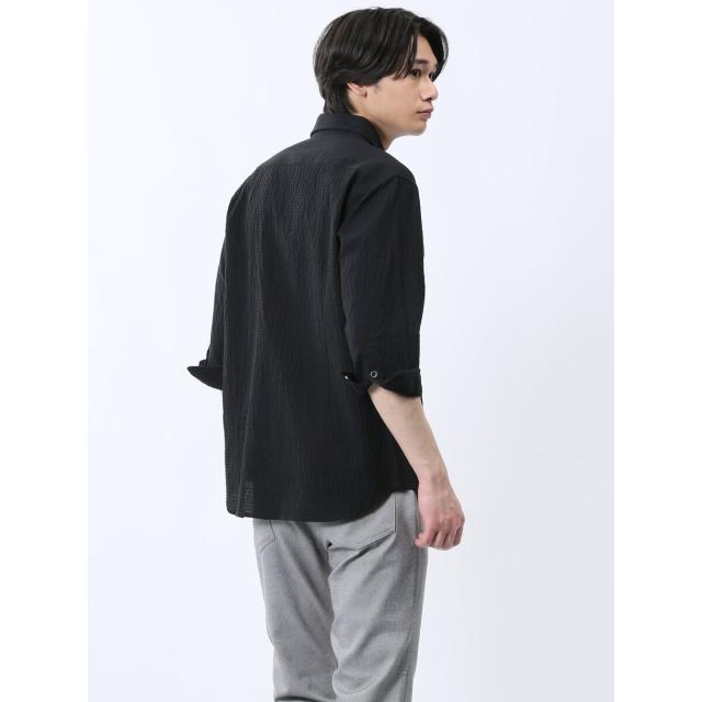 タカキュー（TAKA−Q）/m．f．エディトリアル ふくれチェック カッタウェイカラー7分袖シャツ_14