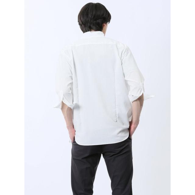 タカキュー（TAKA−Q）/m．f．エディトリアル ストレッチ 楊柳 スタンドカラー7分袖シャツ_3