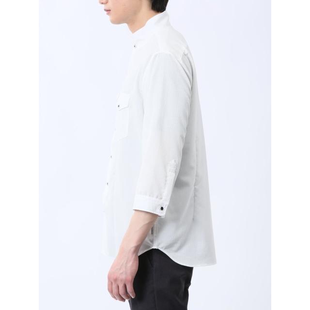 タカキュー（TAKA−Q）/m．f．エディトリアル ストレッチ 楊柳 スタンドカラー7分袖シャツ_8
