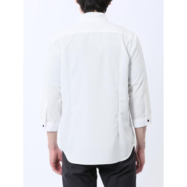 タカキュー（TAKA−Q）/m．f．エディトリアル ストレッチ 楊柳 スタンドカラー7分袖シャツ_9
