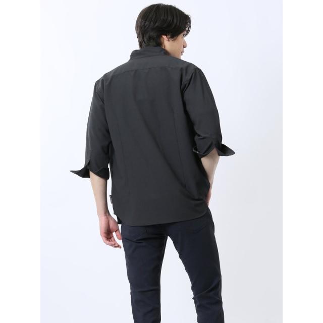 タカキュー（TAKA−Q）/m．f．エディトリアル ストレッチ 楊柳 スタンドカラー7分袖シャツ_13