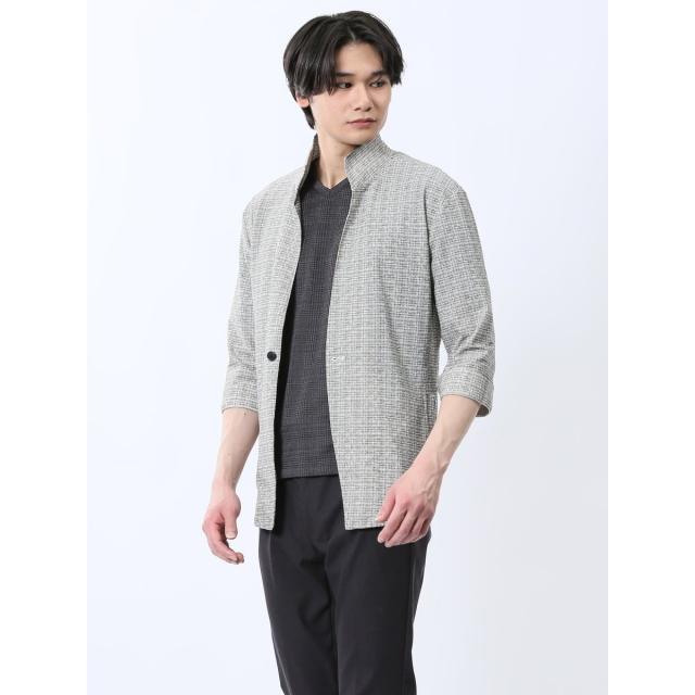 タカキュー（TAKA−Q）/m．f．エディトリアル スタンドカラー 7分袖 カットジャケット