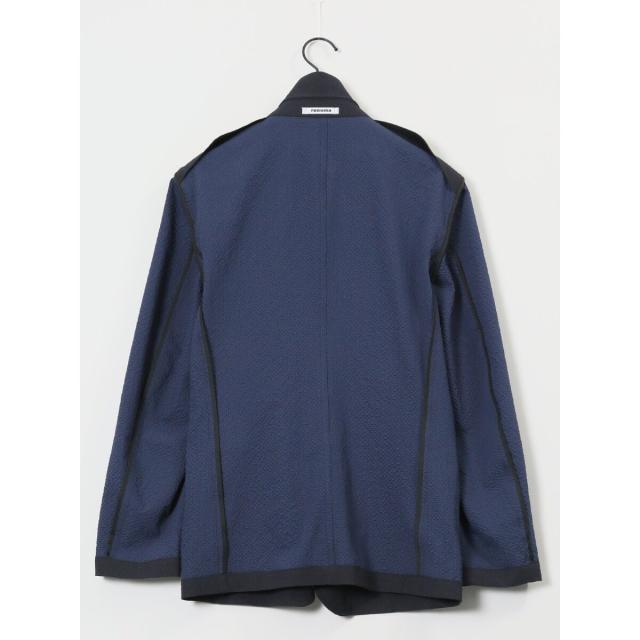 タカキュー（TAKA−Q）/レノマ オム ドットプリント 2ボタンジャケット 紺(セットアップ可能) タカキュー（TAKA−Q）/レノマ オム ドットプリント 2ボタンジャケット