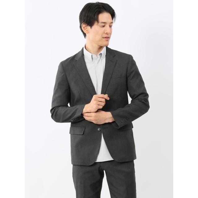 タカキュー（TAKA−Q）/【ストレッチ ウォッシャブル】タカキュー 2釦ジャケット デニム調黒(セットアップ可能)