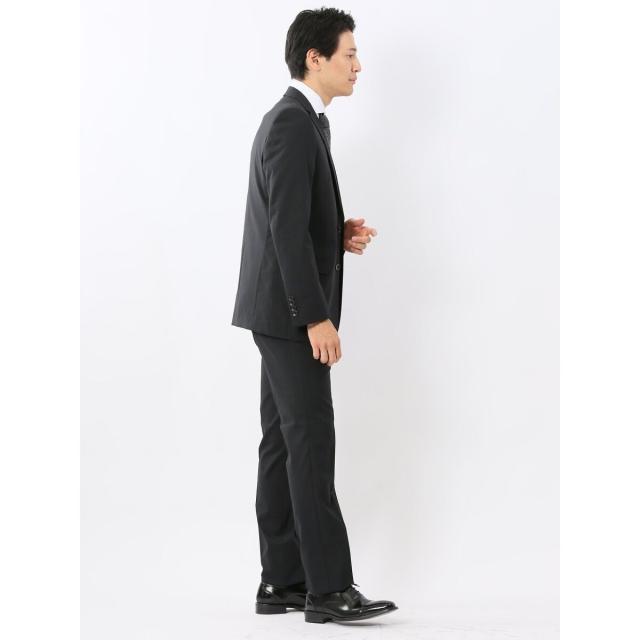 タカキュー（TAKA−Q）/【光沢 ウール混 ストレッチ】レノマオム 2ボタン3ピース セットアップスーツ シャドーストライプ黒_3