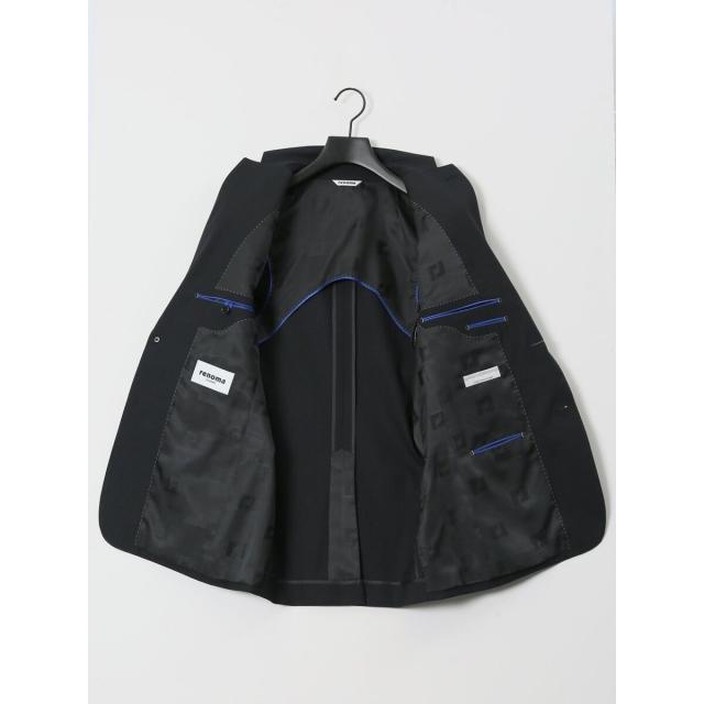 タカキュー（TAKA−Q）/【光沢 ウール混 ストレッチ】レノマオム 2ボタン3ピース セットアップスーツ シャドーストライプ黒_8
