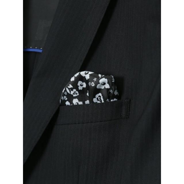 タカキュー（TAKA−Q）/【光沢 ウール混 ストレッチ】レノマオム 2ボタン3ピース セットアップスーツ シャドーストライプ黒_9