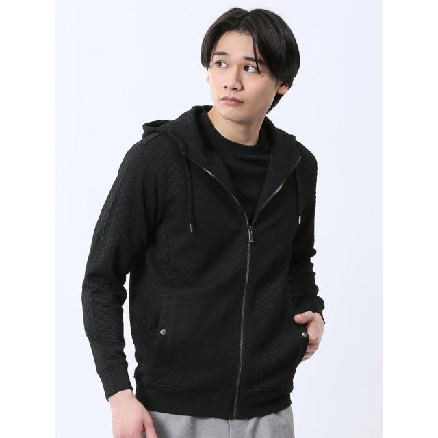 タカキュー（TAKA−Q）/【ストレッチ】レノマオム ランダムジャガード フルジップ 長袖パーカー_1