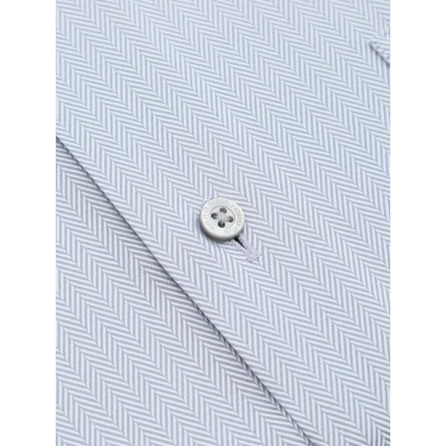 タカキュー（TAKA−Q）/イージーアイロン 綿混 スナップダウン 長袖 ビジネス ドレス ワイシャツ メンズ_4