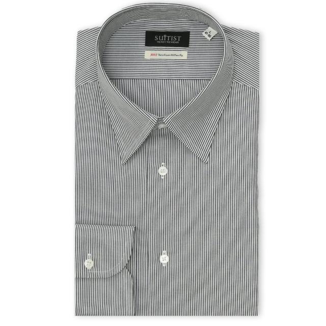 日清紡アポロコット 長袖 ワイシャツ メンズ 形態安定加工 グレー