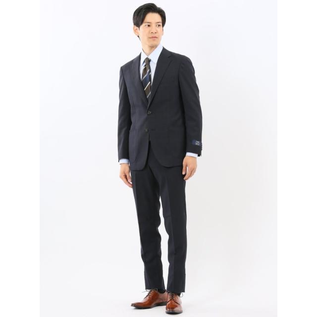 タカキュー（TAKA−Q）/【マルゾット ウール混】 スーティスト 2ボタン2ピース スーツ チェック紺(セットアップ可能)