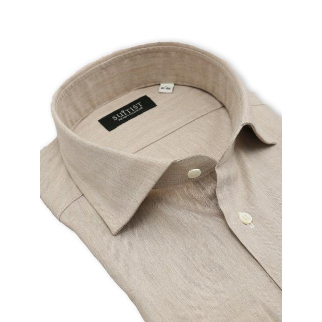 タカキュー（TAKA−Q）/【綿100％ フランネル】スーティスト ワイドカラー ビジネスドレス長袖シャツ タカキュー（TAKA−Q）/【綿100％ フランネル】スーティスト ワイド