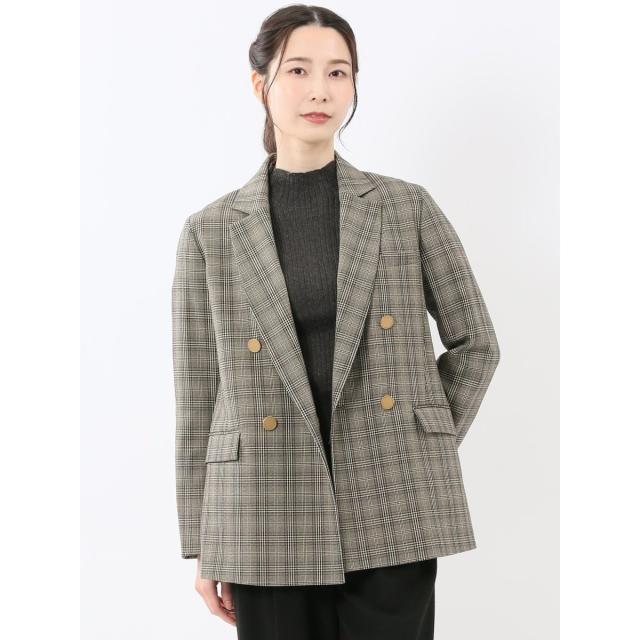 タカキュー（TAKA−Q）/【ストレッチ ウォッシャブル】タカキュー チェック柄 リラクシング ダブルジャケット
