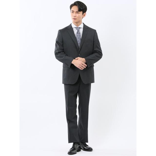 タカキュー（TAKA−Q）/【ストレッチ ウォッシャブル ウール調】タカキュー 2ボタン2ピース セットアップスーツ チェック黒