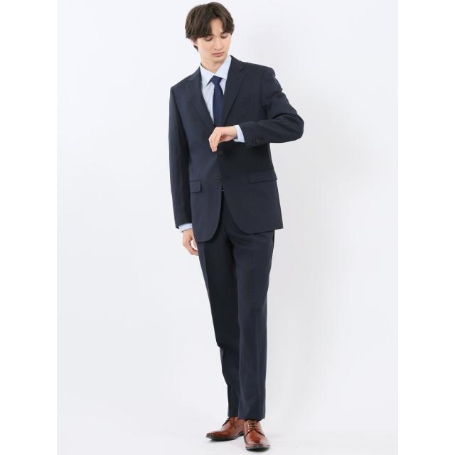 タカキュー（TAKA−Q）/【ストレッチ ウォッシャブル】タカキュー 2ボタン2ピース ビジネスセットアップスーツ 組織紺