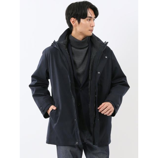 タカキュー（TAKA−Q）/【3WAY フード脱着 ライナー付き】m．f．エディトリアル ハーフコート へリンボン