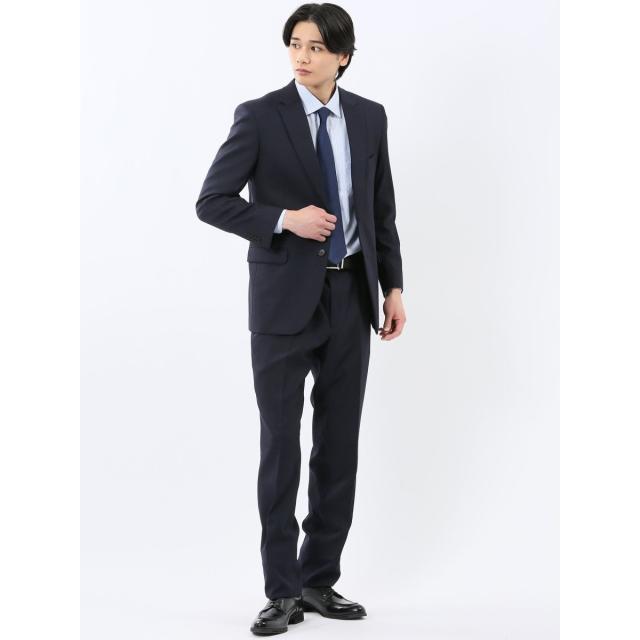 タカキュー（TAKA−Q）/ストレッチウォッシャブル レギュラーフィット 2ボタン2ピーススーツ 組織紺