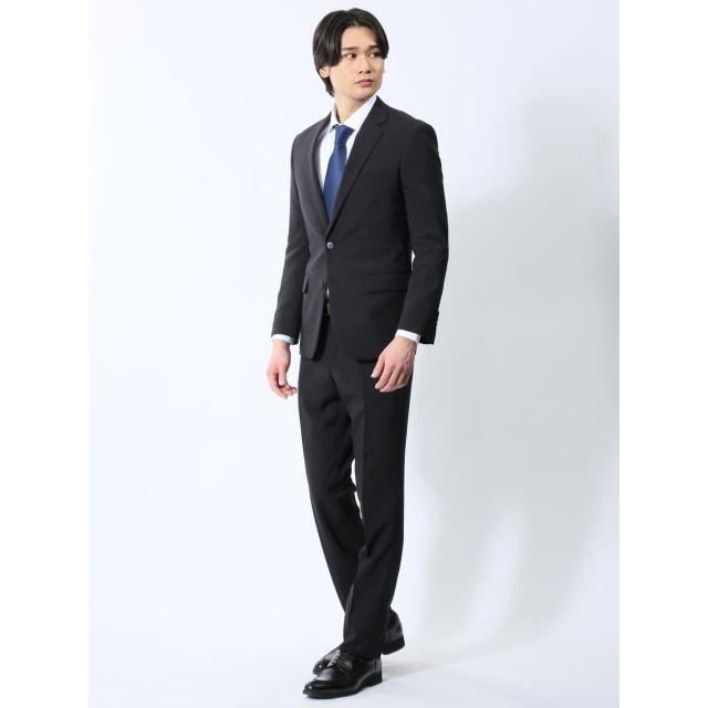 タカキュー（TAKA−Q）/【ウォッシャブル ストレッチ】タカキュー 2ボタン2ピース リクルートスーツ 黒無地