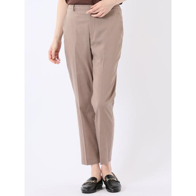 タカキュー（TAKA−Q）/【ストレッチ】m．f．エディトリアル リネン混 テーパード パンツ 茶(セットアップ可能)