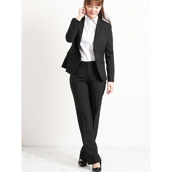 タカキュー/m．f．エディトリアル ストレッチウォッシャブル黒無地