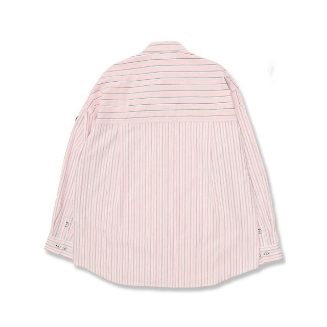 グランバック/【大きいサイズ】シナコバ 綿オックス ストライプ柄 ボタンダウン長袖シャツ グランバック/【大きいサイズ】シナコバ 綿オックス ストライプ柄