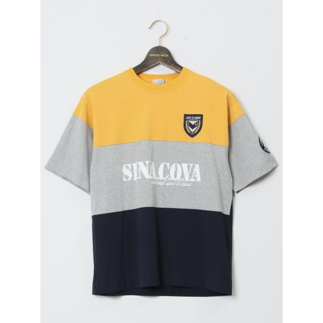 グランバック（GRAND−BACK）/【大きいサイズ】シナコバ 綿切替 クルーネック半袖Tシャツ_1