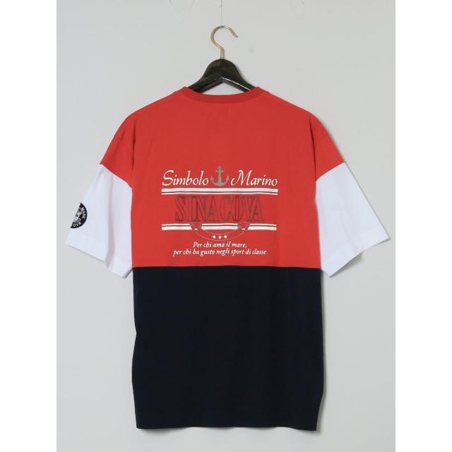 グランバック（GRAND−BACK）/【大きいサイズ】シナコバ 綿切替 クルーネック半袖Tシャツ_2