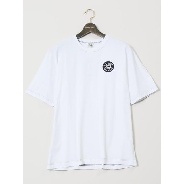 グランバック（GRAND−BACK）/【大きいサイズ】シナコバ 綿天竺 ワッペン クルーネック半袖Tシャツ