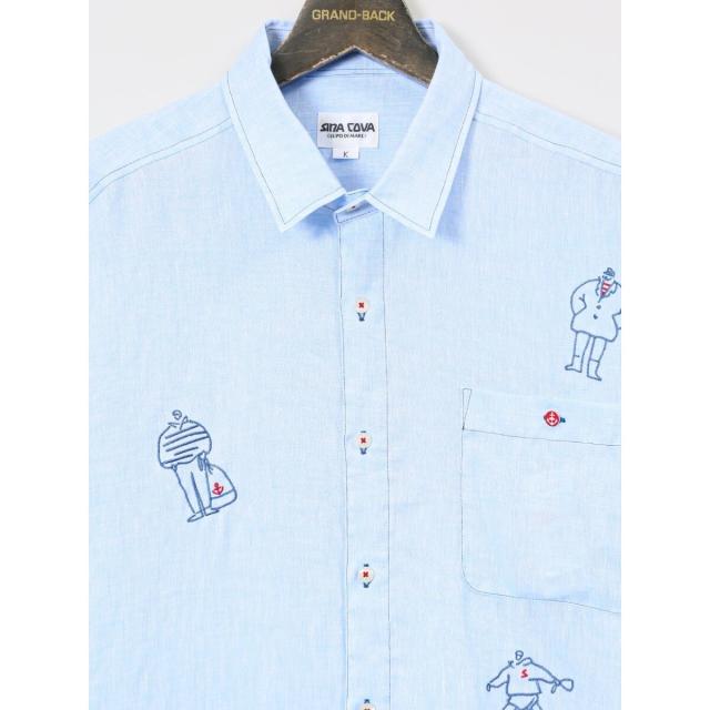 グランバック（GRAND−BACK）/【大きいサイズ】シナコバ 麻 レギュラーカラー半袖シャツ グランバック（GRAND−BACK）/【大きいサイズ】シナコバ 麻 レギュラー