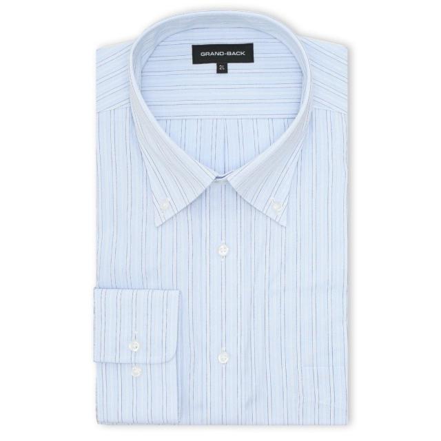 グランバック（GRAND−BACK）/大きいサイズ グランバック 形態安定 綿混 ボタンダウン 長袖 ビジネス ドレス ワイシャツ メンズ