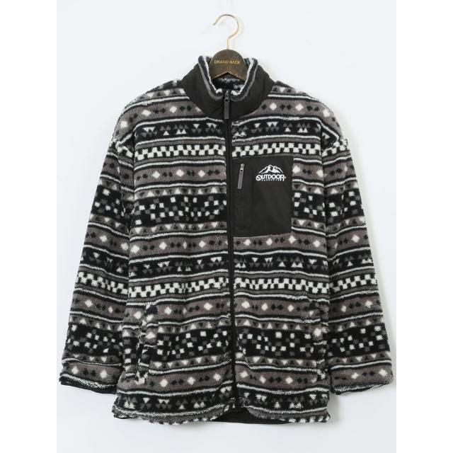 グランバック（GRAND−BACK）/【大きいサイズ】アウトドアプロダクツ ボアフリース フルジップ スタンドジャケット