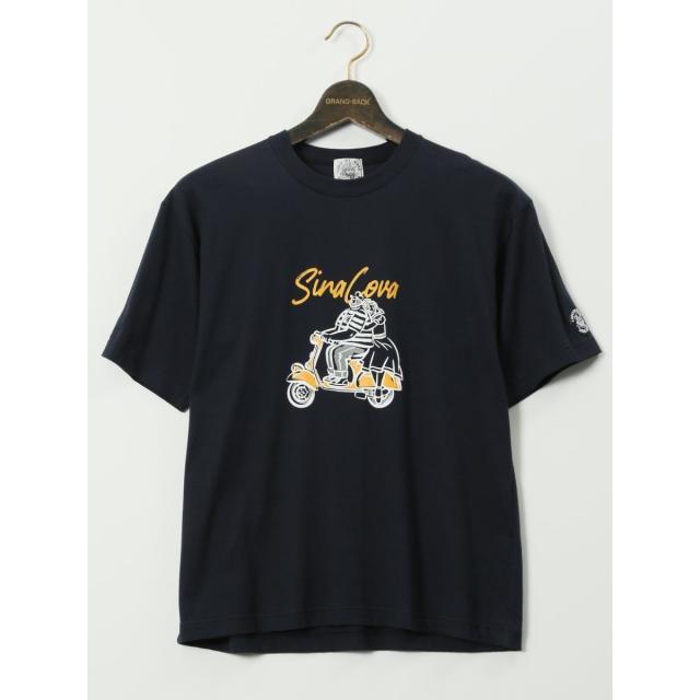 グランバック（GRAND−BACK）/【大きいサイズ】シナコバ 綿天竺 ラバープリント クルー 半袖 Tシャツ