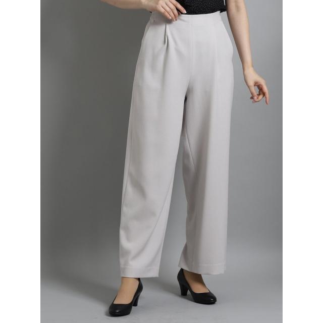 m．f．エディトリアル/麻調合繊 セットアップ ワイドパンツ ライトグレー