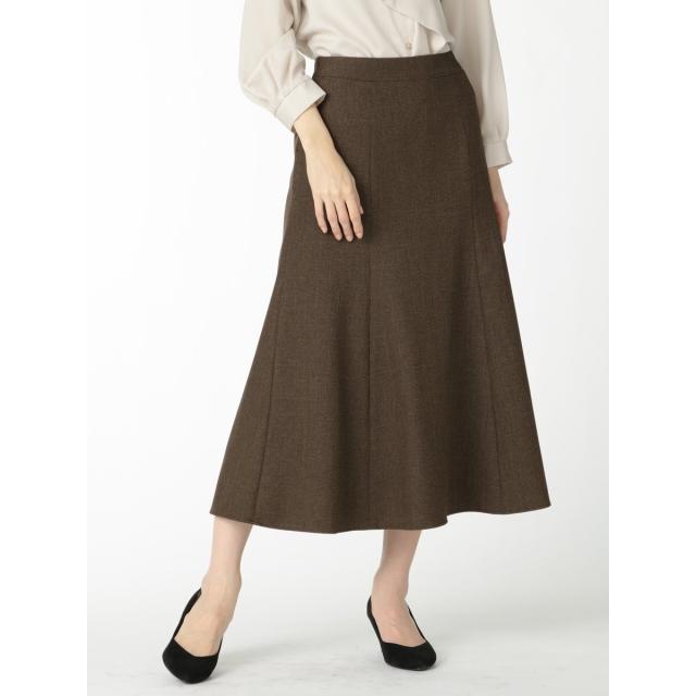 m．f．エディトリアル/ツムギート フレアースカート 茶(セットアップ可能)