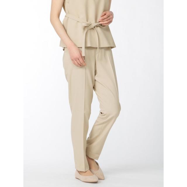 【NEW】m．f．エディトリアル/綿麻ライク セットアップ テーパードパンツ ベージュ