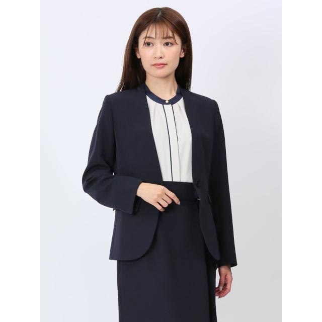 m．f．エディトリアル（m．f．editorial）/【ストレッチ ウォッシャブル】m．f．エディトリアル カラーレスジャケット 紺(セットアップ…